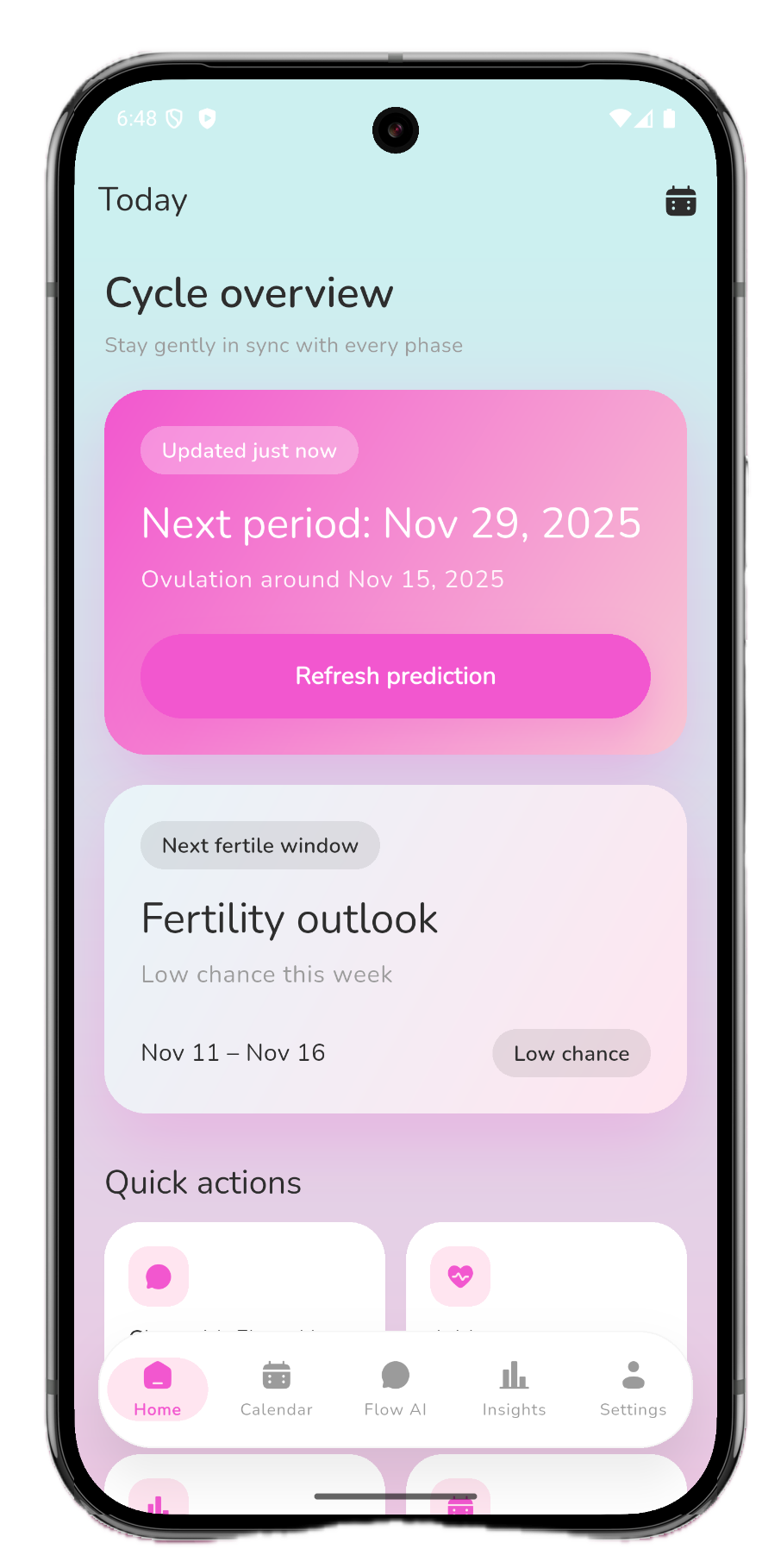 FlowSense AI App Screenshot